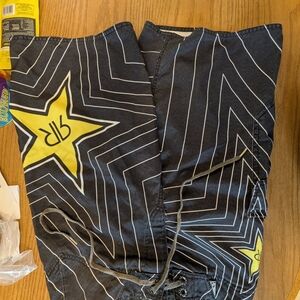 Fox Black and Yellow Board Shorts